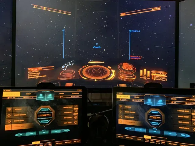 A player's desk setup running GameGlass panels on a tablet