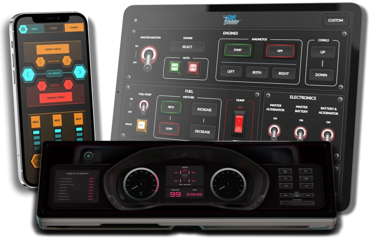 GameGlass panels on a phone, tablet and more